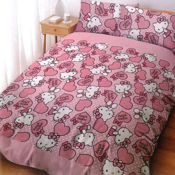 LoveCity 寢城之戀 台灣製 三麗鷗正版授權 混紡棉  1入  粉紅  床包枕套組  加大6尺