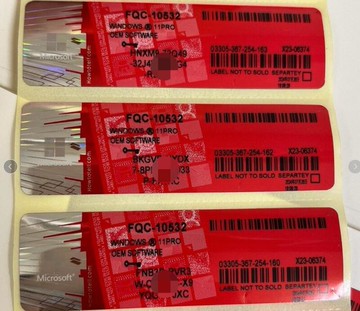 活密鑰 序號win 10 Prohome 許可證Coa 帖紙