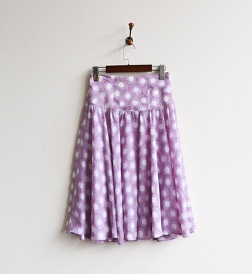 【蛋植物古著】薰香水玉印花高腰古著長裙