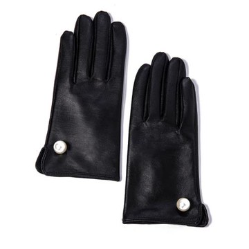 進口珍珠真皮手套反絨反翻毛皮韓國秋冬季加絨觸屏開車駕駛山羊皮