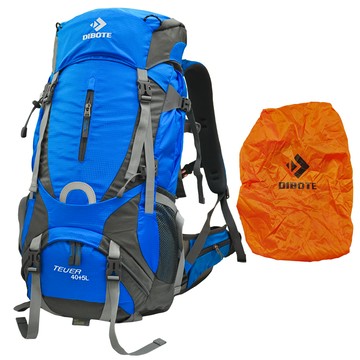 DIBOTE 迪伯特 極輕專業登山休閒背包 40+5L 附防雨罩  大  天藍色