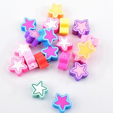 ✅精選【PS422】20個/包混色五角星軟陶珠散珠串珠軟陶片用於飾品製作