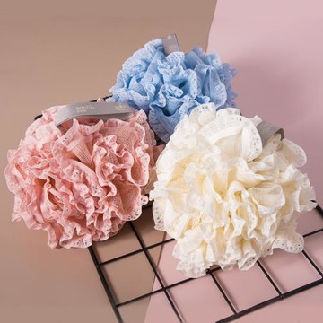 洗澡沐浴球超柔軟大號澡花搓澡巾浴球花高檔不散可愛少女蕾絲浴花