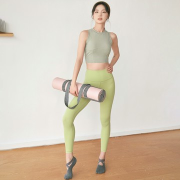 高腰提臀瑜伽褲女 健身運動九分褲裸感健身褲外穿高彈速干緊身褲