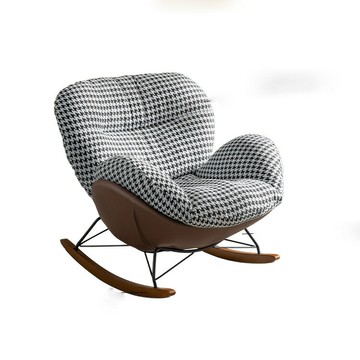 代工廠高品質千鳥格搖搖椅單人沙發椅懶人沙發客廳陽臺休閑家用[010209DD]