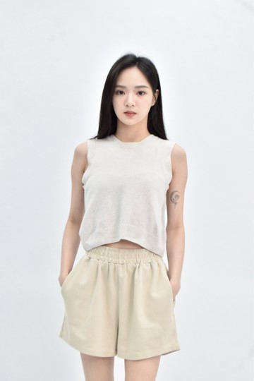 【加購優惠】(S) uniqlo 短版背心絨毛灰色上衣