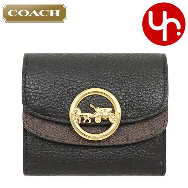 COACH三つ折り財布F88003スモールダブルフラップウォレットアウトレット品 コーチ COACH 財布 三つ折り財布 F88003 ブラウン×ブラック