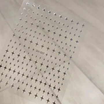 💗台灣出貨💗網紅星芒指甲背膠貼紙3d美甲金銀星星金銀裝飾品貼畫配飾美甲貼紙