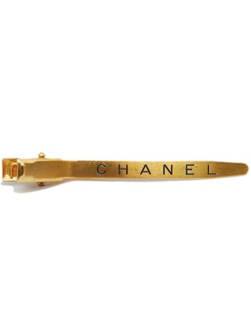 CHANEL Pre-Owned - 2000s logo-engraved hair clip - women - Gold Plated - One Size