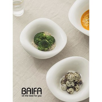 簡約陶瓷沙拉碗網紅異形花瓣碗高級感深盤好看的盤子小紅書水果碗