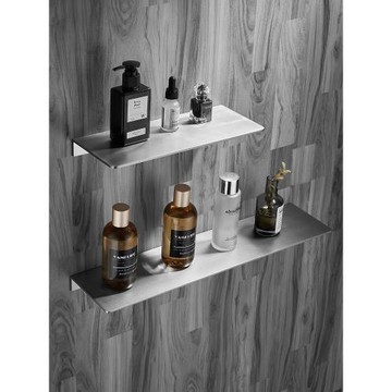 304不銹鋼墻上一字板 衛生間洗漱臺鏡前隔板置物架免打孔廚房收納