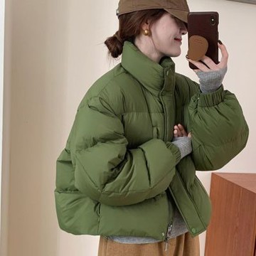 [米蘭精品] 現貨+預購 頂級真羽絨外套90%鴨絨羽絨衣秋冬外套保暖上衣大碼休閒女裝-短版立領9色74mw66