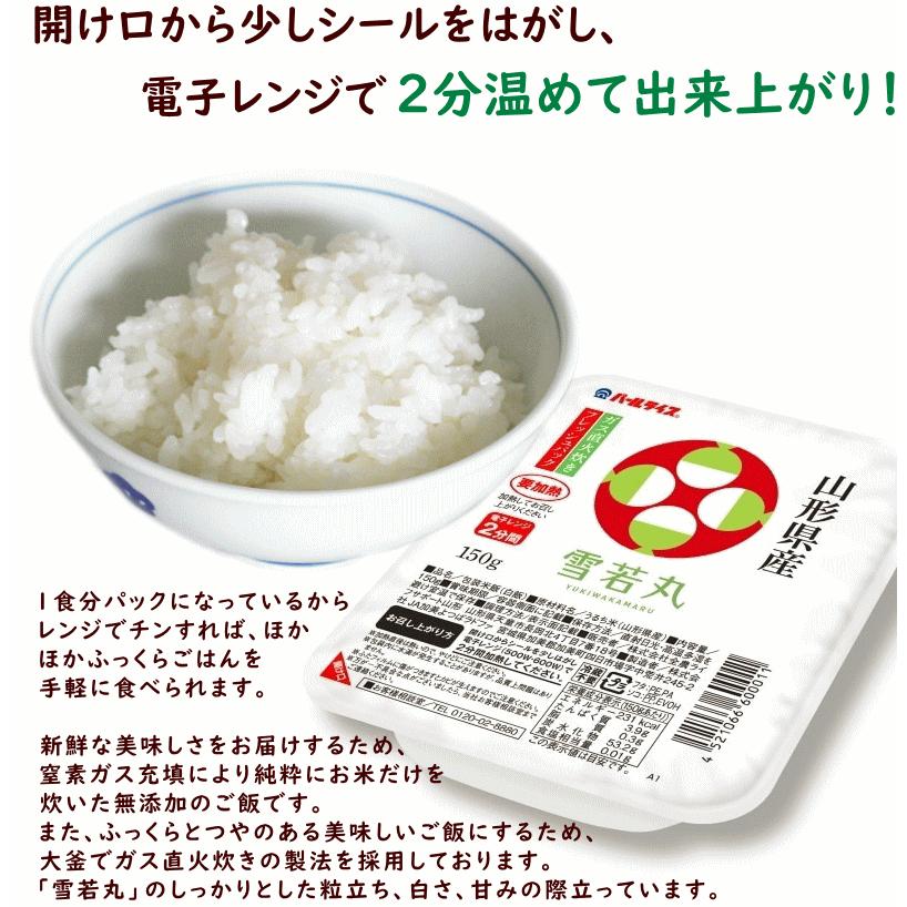 レトルト パックごはん 山形県産 雪若丸 パックご飯 150g×24食 送料込