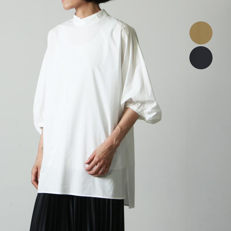 08sircus (ゼロエイトサーカス) Suvin cotton stand collar blouse