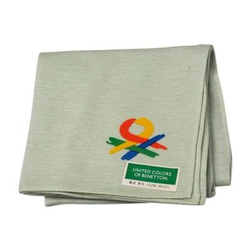 UNITED COLORS OF BENETTON 淺綠彩標棉100%品牌字母LOGO帕領巾(48CM)