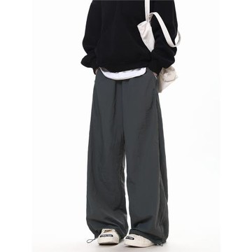 ARKU美式復古垂感闊腿工裝褲男女寬松街舞爵士舞傘兵直筒休閑褲子