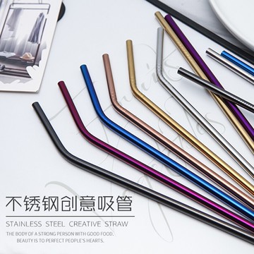 北歐網紅ins風彩色吸管304不銹鋼奶茶飲料吸管環保孕婦兒童長吸管