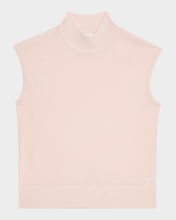 Mock-Neck Fine Gauge Merino Knit Sweater
