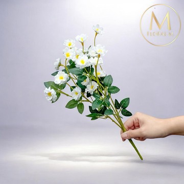 以後都走花路吧🌷快速出貨【Floral M】法式迷你薔薇優雅白仿真花花材（1入組）