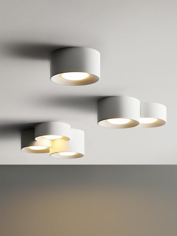 雙頭筒燈明裝射燈家用天花無主燈客廳照明斗膽燈極簡餐廳燈