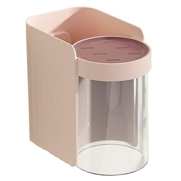 iSFun 磁吸瀝水壁掛收納牙刷漱口杯架組 免打孔壁掛 浴室收納 瀝水防霉 漱口杯  粉色  1個