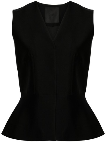 JNBY - flared-hem sleeveless top - women - Silk/Polyester/Wool - M - Black