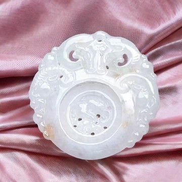 冰種飄花翡翠三羊開泰項鍊 | 天然緬甸玉A貨翡翠 | 送禮