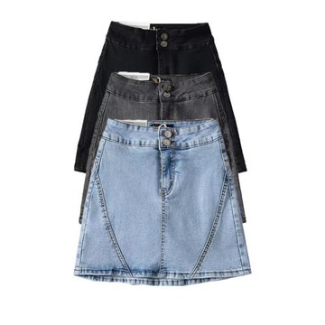 a字牛仔短裙女2025夏季設計感裙褲高腰顯瘦防走光彈力包臀半身裙