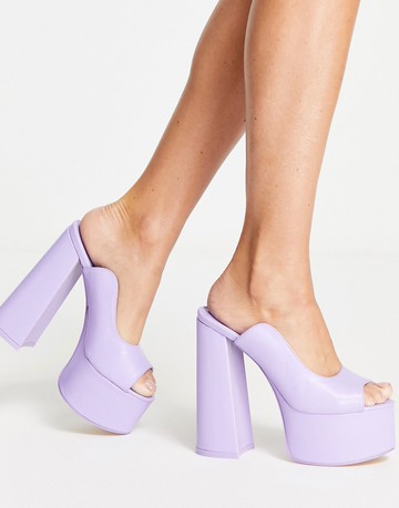 Public Desire Walt platform sandals with cutout detail in violet-Purple