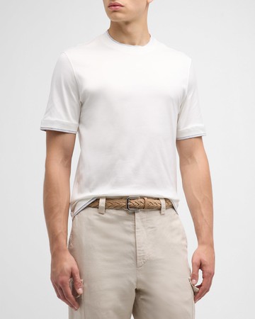 Men's Cotton Crewneck T-Shirt with Tipping