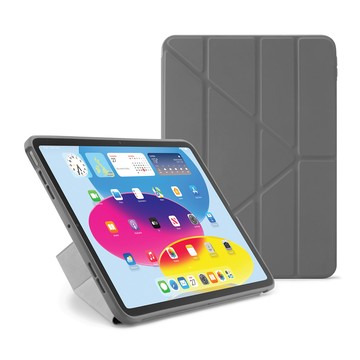 Pipetto 【英國品牌】 iPad  A16 (11吋)/10代 (10.9吋) Origami 多角度多功能保護套-深灰色/透明背蓋