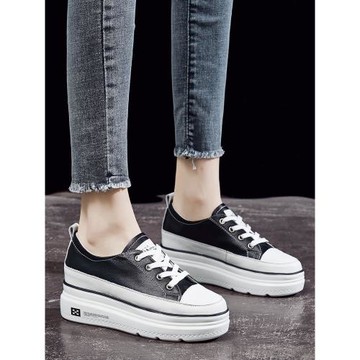 厚底小白鞋女2026新款百搭鞋子休閑鞋女鞋厚底鞋板鞋秋冬真皮透氣