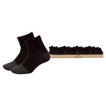 D&G HEALTH 乾爽1/2男學生襪 竹炭纖維 抗菌除臭纖維  灰色  加大(27~30cm)