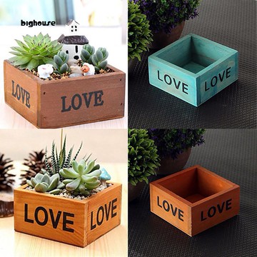 Bighouse Cute情書印木箱容器多肉植物種植鍋照片道具收納 舊 蝦皮 購物 Line購物