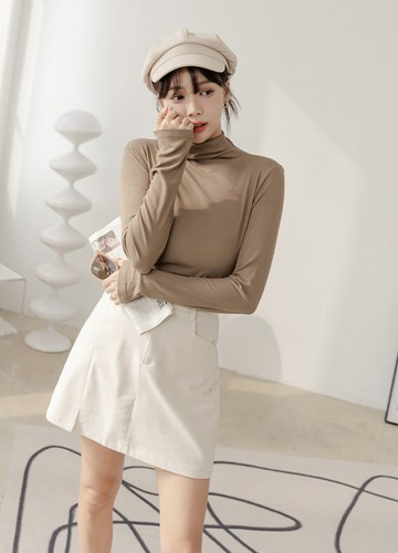 小高領彈力棉質上衣