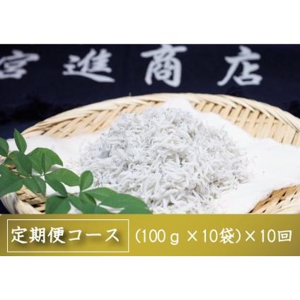 ふるさと納税 定期便 魚 10回 釜揚げ しらす 1kg x 10ヶ月 子どもにも 便利 小分けパック 100g×10パック 産地直送 鮮度 抜群 高知県 須崎市 高知県須崎市