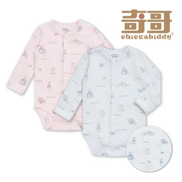 奇哥 比得兔 嬰幼童裝 寶貝比得長袖前開包屁衣/兔裝-美麗諾羊毛布(18個月)