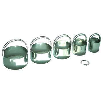 不鏽鋼餅乾造型壓花模具 5件組  圓形 銀色  1組