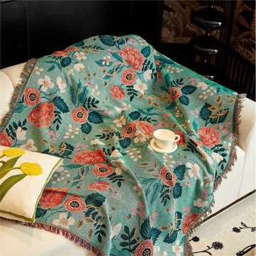 復古美式沙發毯高級午睡蓋毯防滑四季通用沙發套罩巾全蓋