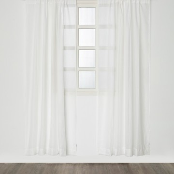 HOLA 和樂家居 伊登小紋理半腰窗紗  270 x 165cm  瓷石白