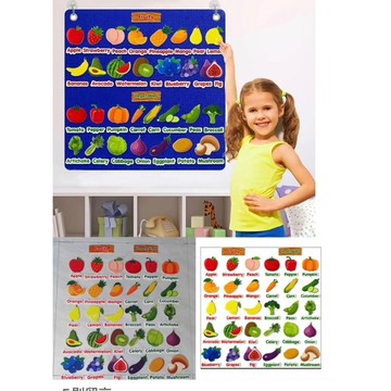 蔬菜水果毛氈布貼(1套62個水果+蔬菜）布織布蔬菜+水果毛氈組