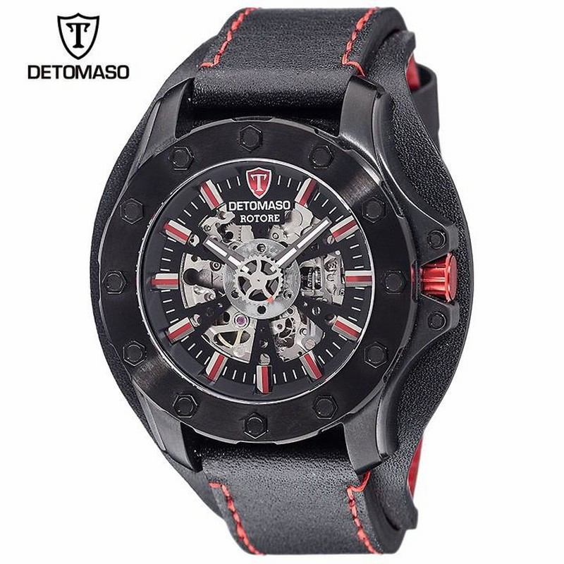 デトマソ DETOMASO ROTORE DT2061-A ブラック メンズ 機械式腕時計  