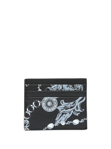 Versace Jeans Couture - Barocco-print leather wallet - men - Calf Leather - One Size - Black