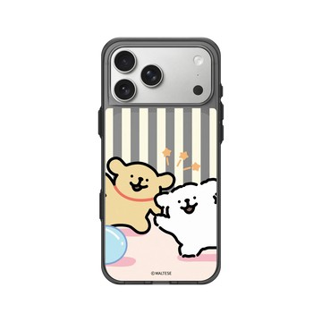 iPhone 17 Pro Max Clear (相機按鈕) 酷墨灰 - Maltese線條小狗 - 跟線條小狗一起玩吧