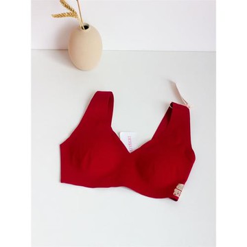 6ixty8ight內衣女無鋼圈背心式后扣光面3排扣黑色薄杯文胸BR09610