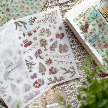 森林裡的聖誕派對 轉印貼紙包 手帳貼紙