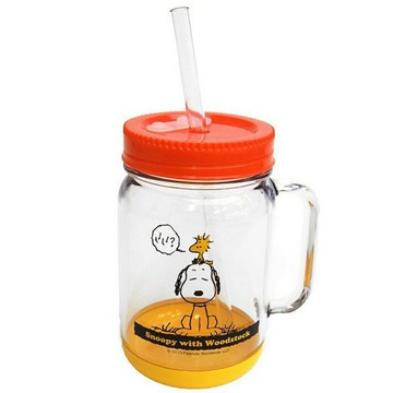 【震撼精品百貨】史奴比Peanuts Snoopy 史努比 SNOOPY 塑膠梅森杯(500ML) 震撼日式精品百貨