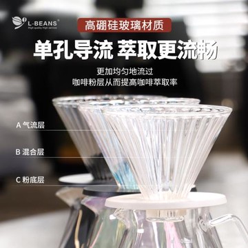 L-BEANSV60玻璃過濾杯精靈濾杯手沖咖啡滴漏式分享壺濾泡咖啡套裝