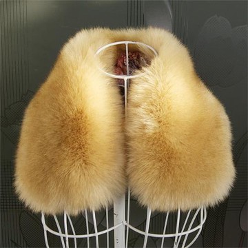 韓版秋冬狐貍貉子毛毛披肩仿皮草帽條大衣領子圍脖女士圍巾假領子