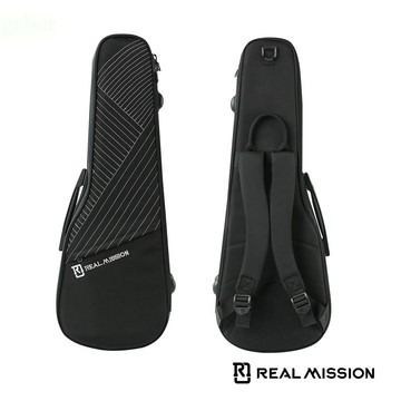 Real Mission 26吋 Iris TU-05 防水、防震、耐磨 黑線條烏克麗麗袋 立體軟盒【黃石樂器】